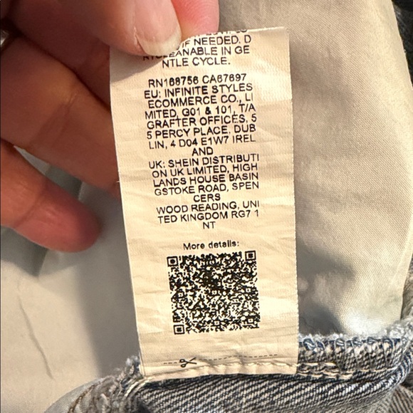 ROMWE Floral Embroidered Jean Shorts - Picture 8 of 9